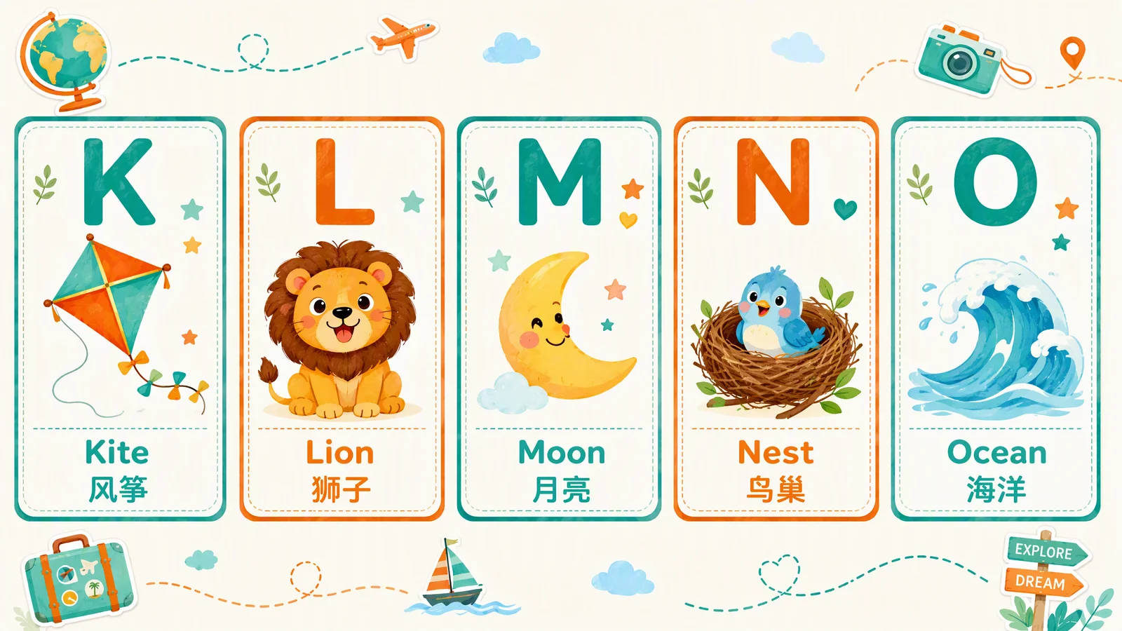 K-O字母卡片