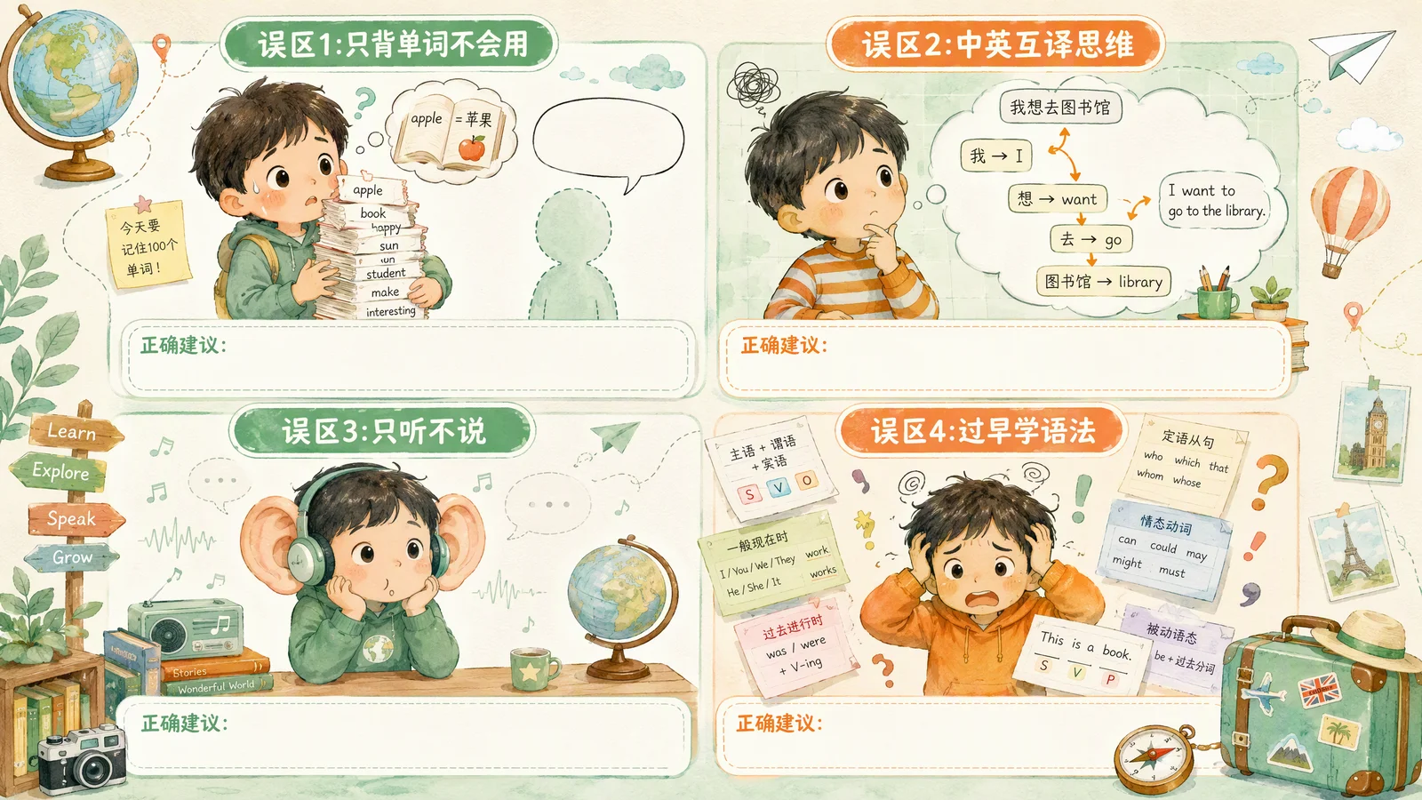 常见误区——4个英语启蒙误区图解