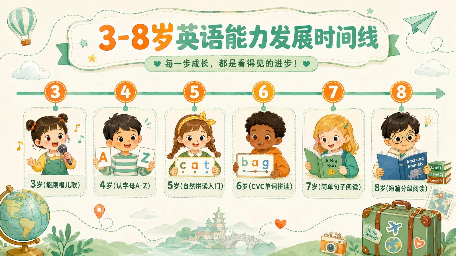 3-8岁英语能力发展时间线